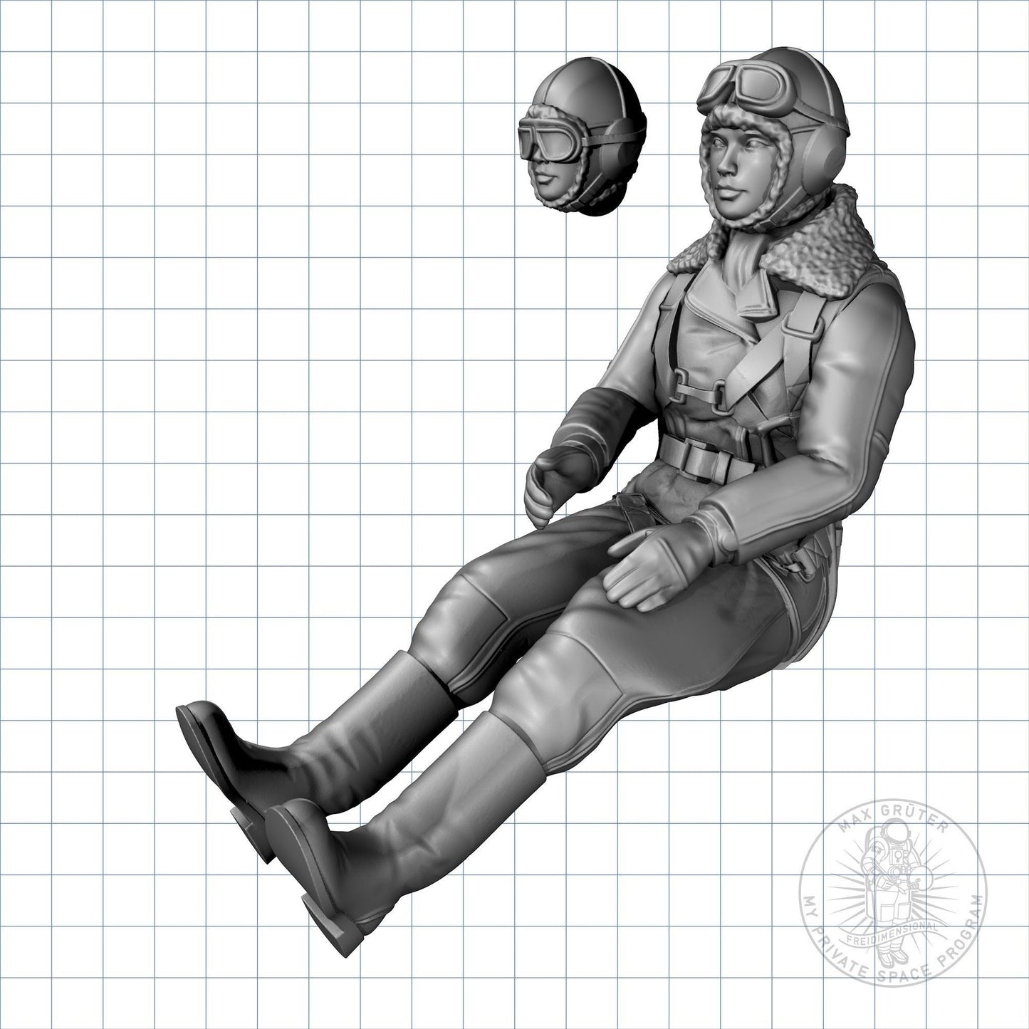 3D printed WW2 Female Russian / USSR pilot - many scale available