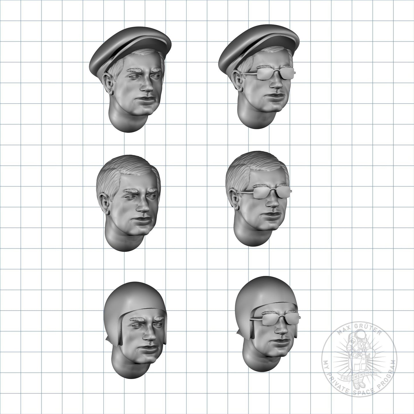 3d Printed Full body 3d printed glider pilot for RC sailplanes - many scales available